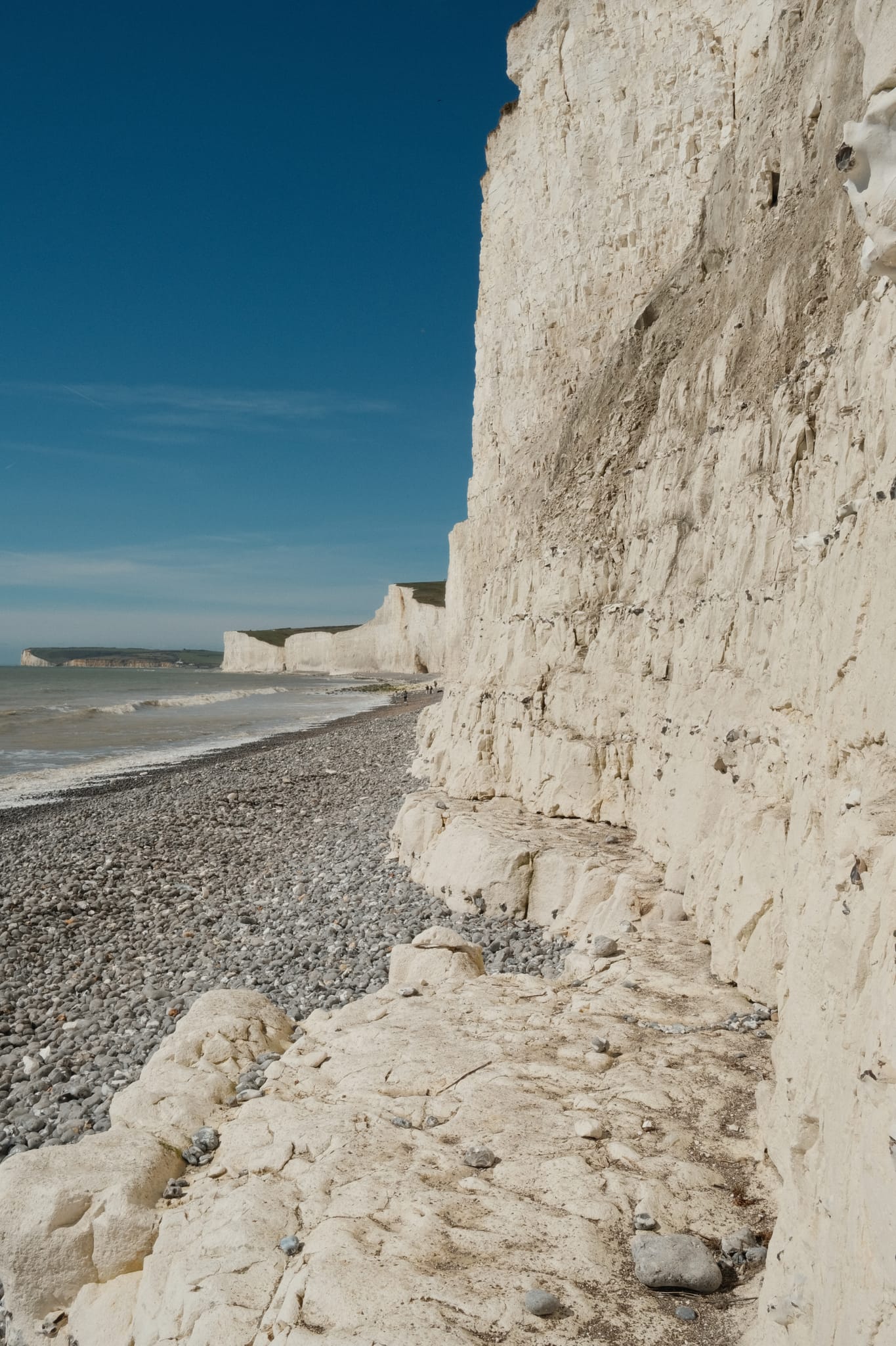 Chalk and Shingle — Texture of the cliff face meets the stones below.